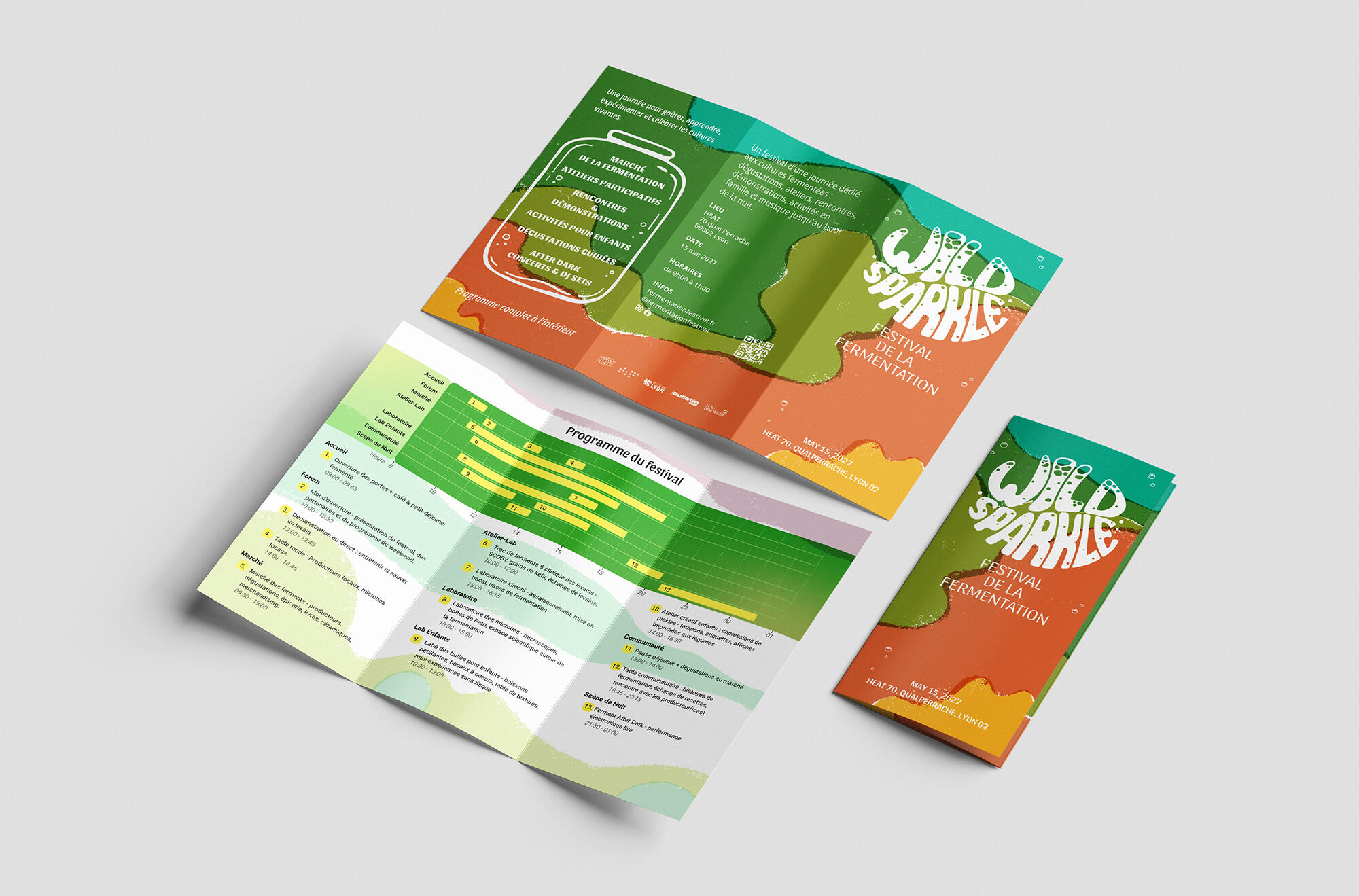 Brochure programme en trois volets.
